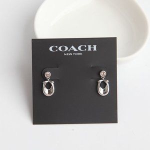 COACH SIGNATURE CRYSTAL EARRINGS SILVER